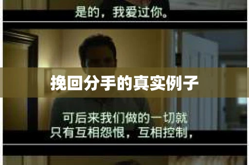 挽回分手的真实例子