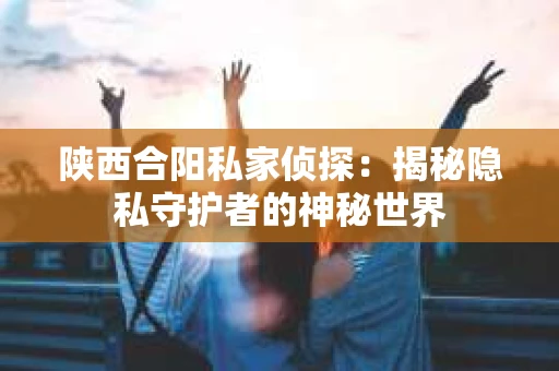 陕西合阳私家侦探：揭秘隐私守护者的神秘世界