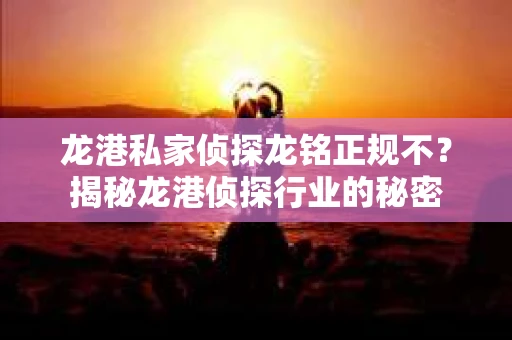 龙港私家侦探龙铭正规不？揭秘龙港侦探行业的秘密