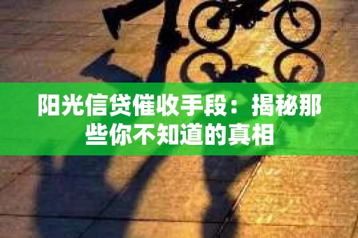 阳光信贷催收手段：揭秘那些你不知道的真相