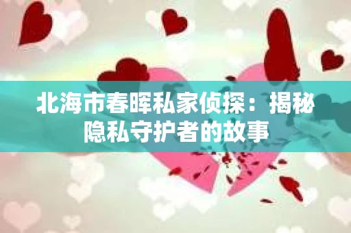 北海市春晖私家侦探：揭秘隐私守护者的故事