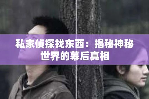 私家侦探找东西：揭秘神秘世界的幕后真相