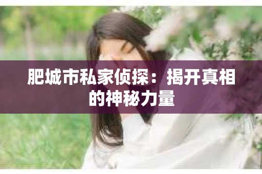 肥城市私家侦探：揭开真相的神秘力量